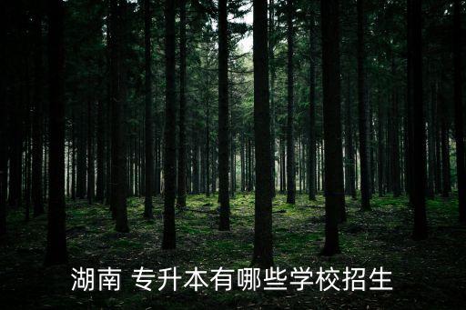 湖南 專升本有哪些學(xué)校招生