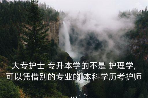 大專護(hù)士 專升本學(xué)的不是 護(hù)理學(xué),可以憑借別的專業(yè)的 本科學(xué)歷考護(hù)師...