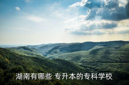湖南有哪些 專升本的?？茖W(xué)校