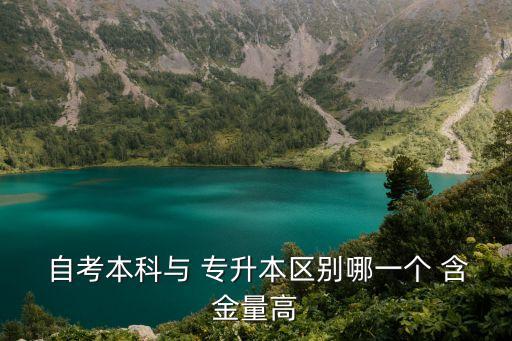  自考本科與 專升本區(qū)別哪一個 含金量高
