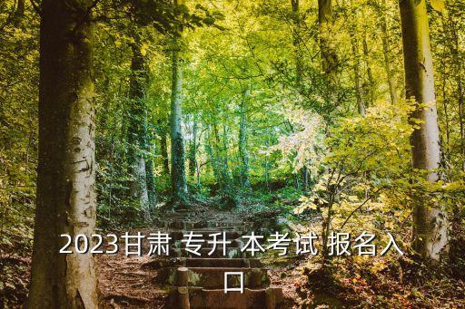 2023甘肅 專升 本考試 報(bào)名入口