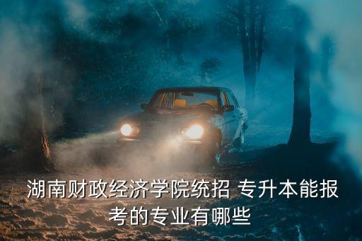  湖南財政經(jīng)濟學院統(tǒng)招 專升本能報考的專業(yè)有哪些