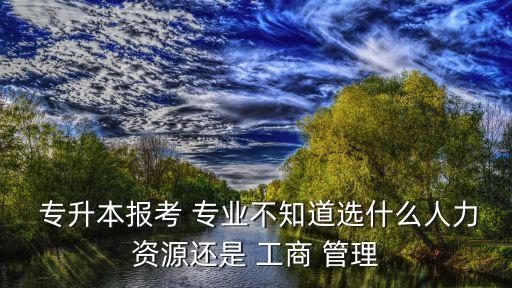  專升本報考 專業(yè)不知道選什么人力資源還是 工商 管理