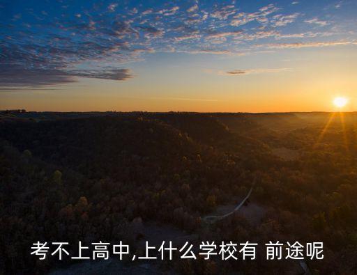 考不上高中,上什么學校有 前途呢