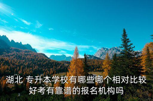 湖北 專升本學(xué)校有哪些哪個(gè)相對比較好考有靠譜的報(bào)名機(jī)構(gòu)嗎