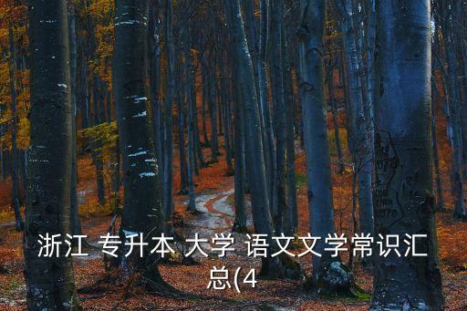 浙江 專升本 大學 語文文學常識匯總(4