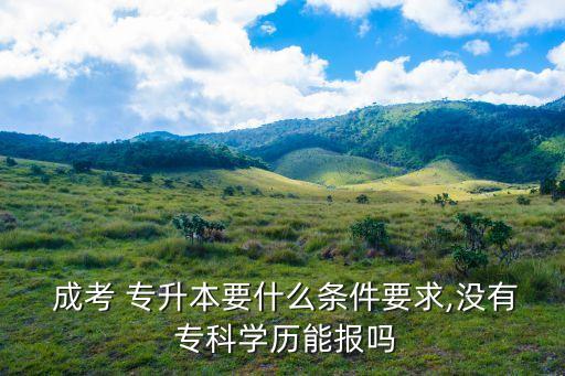  成考 專(zhuān)升本要什么條件要求,沒(méi)有 專(zhuān)科學(xué)歷能報(bào)嗎