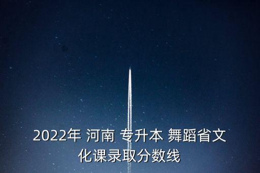 2022年 河南 專升本 舞蹈省文化課錄取分數(shù)線