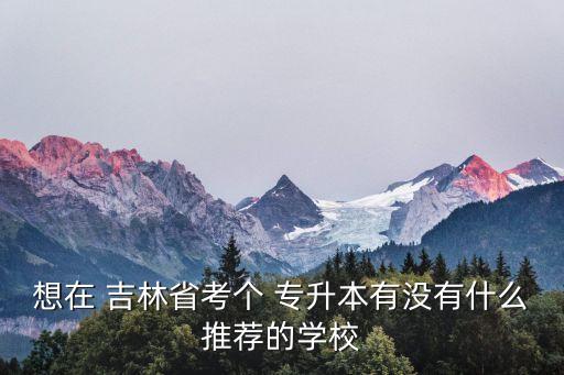 想在 吉林省考個(gè) 專(zhuān)升本有沒(méi)有什么推薦的學(xué)校