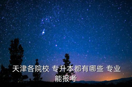  天津各院校 專升本都有哪些 專業(yè)能報考