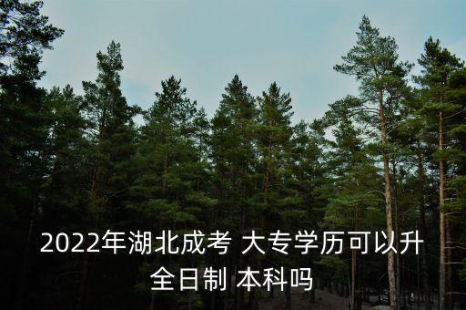 2022年湖北成考 大專學(xué)歷可以升全日制 本科嗎