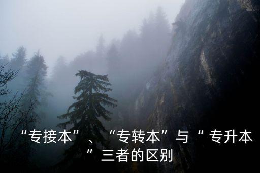 “專接本”、“專轉(zhuǎn)本”與“ 專升本”三者的區(qū)別