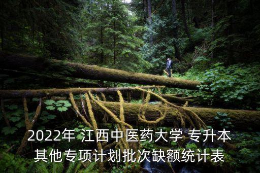 2022年 江西中醫(yī)藥大學 專升本其他專項計劃批次缺額統(tǒng)計表