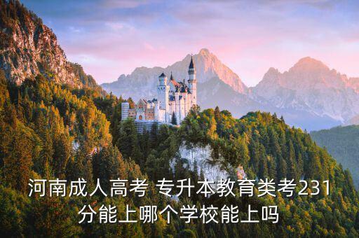 河南成人高考 專升本教育類考231分能上哪個學(xué)校能上嗎