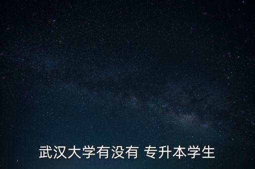 武漢大學(xué)有沒(méi)有 專升本學(xué)生