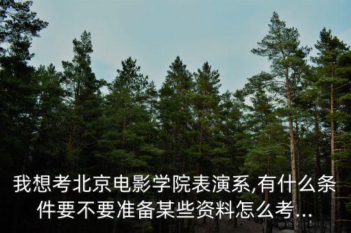 我想考北京電影學(xué)院表演系,有什么條件要不要準(zhǔn)備某些資料怎么考...