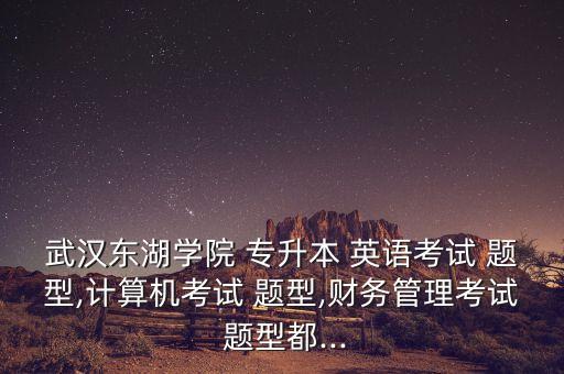武漢東湖學院 專升本 英語考試 題型,計算機考試 題型,財務管理考試 題型都...