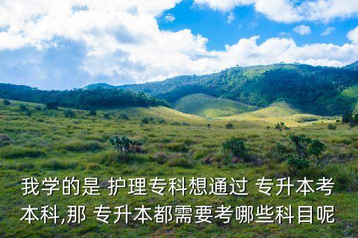 我學(xué)的是 護(hù)理?？葡胪ㄟ^ 專升本考本科,那 專升本都需要考哪些科目呢