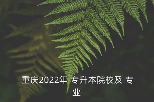  重慶2022年 專(zhuān)升本院校及 專(zhuān)業(yè)