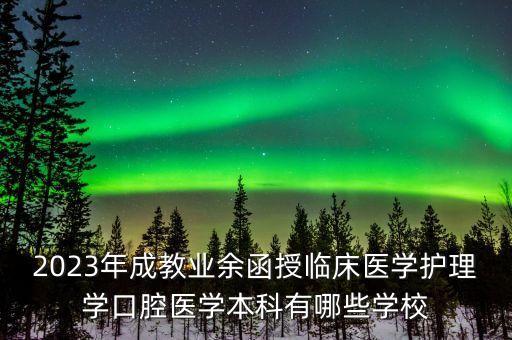 2023年成教業(yè)余函授臨床醫(yī)學(xué)護(hù)理學(xué)口腔醫(yī)學(xué)本科有哪些學(xué)校