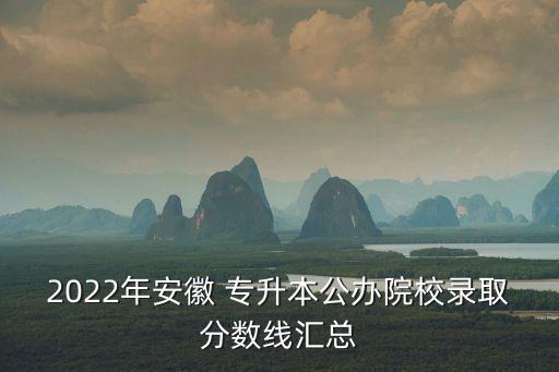 2022年安徽 專(zhuān)升本公辦院校錄取分?jǐn)?shù)線匯總