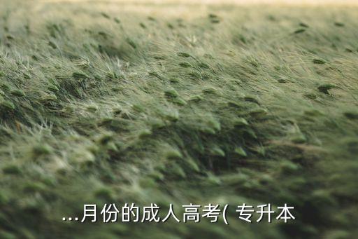 ...月份的成人高考( 專(zhuān)升本
