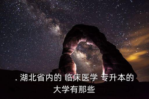 . 湖北省內的 臨床醫(yī)學 專升本的大學有那些