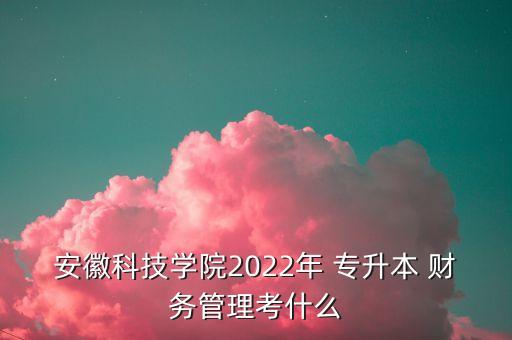 安徽科技學(xué)院2022年 專升本 財務(wù)管理考什么