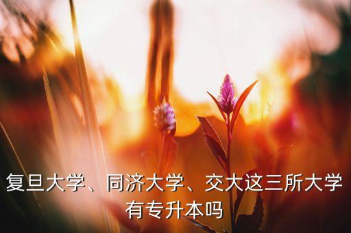復(fù)旦大學(xué)、同濟(jì)大學(xué)、交大這三所大學(xué)有專升本嗎