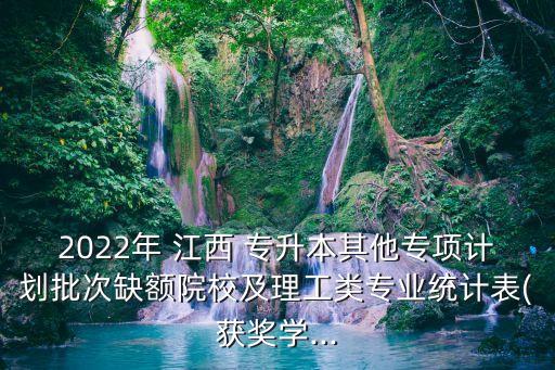 2022年 江西 專升本其他專項計劃批次缺額院校及理工類專業(yè)統(tǒng)計表(獲獎學...