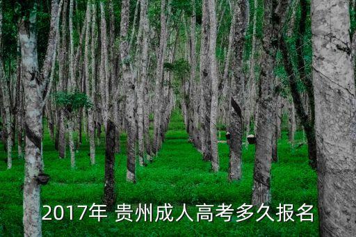 2017年 貴州成人高考多久報名