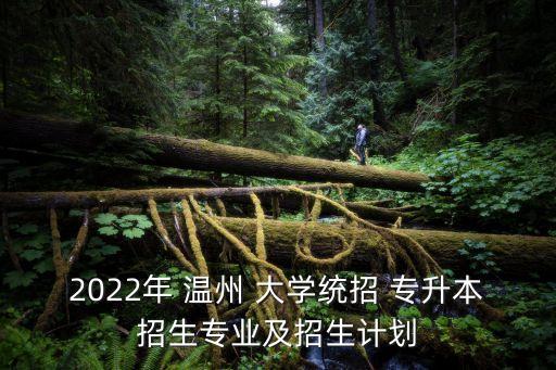 2022年 溫州 大學統(tǒng)招 專升本招生專業(yè)及招生計劃
