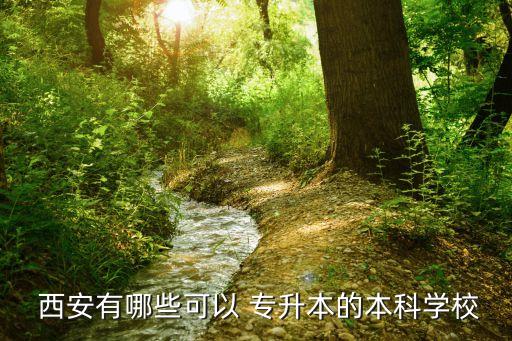  西安有哪些可以 專升本的本科學(xué)校