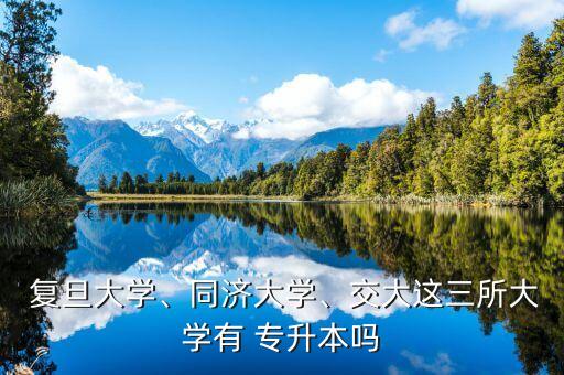  復旦大學、同濟大學、交大這三所大學有 專升本嗎