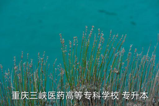  重慶三峽醫(yī)藥高等專科學(xué)校 專升本