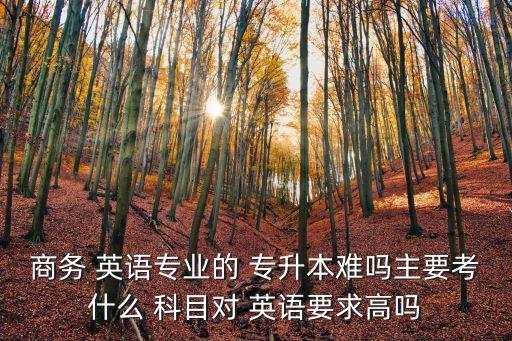 商務 英語專業(yè)的 專升本難嗎主要考什么 科目對 英語要求高嗎