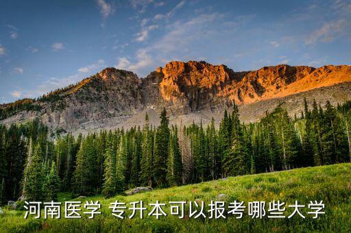 河南醫(yī)學(xué) 專升本可以報(bào)考哪些大學(xué)