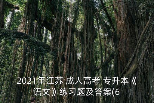 2021年江蘇 成人高考 專升本《語(yǔ)文》練習(xí)題及答案(6