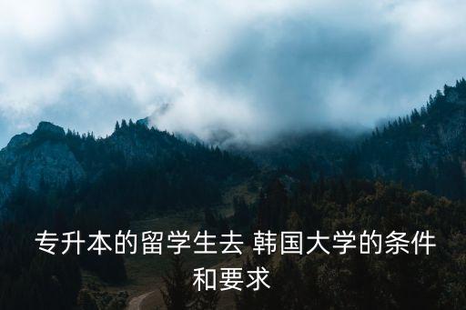 專升本的留學(xué)生去 韓國大學(xué)的條件和要求