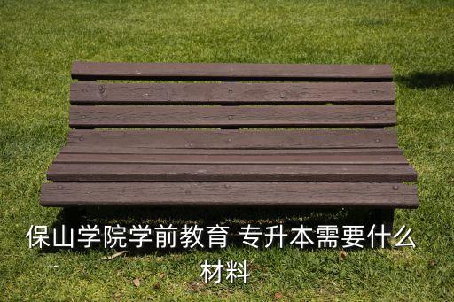 保山學(xué)院學(xué)前教育 專升本需要什么 材料