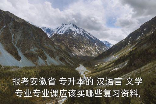 報考安徽省 專升本的 漢語言 文學(xué)專業(yè)專業(yè)課應(yīng)該買哪些復(fù)習資料,