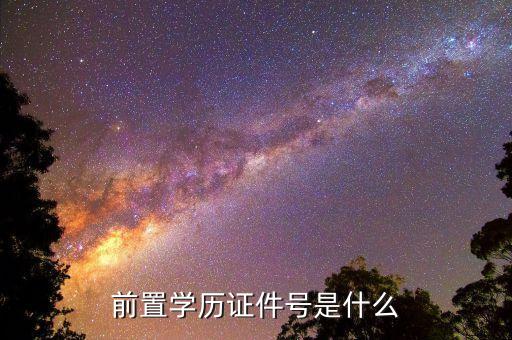 前置學(xué)歷證件號是什么