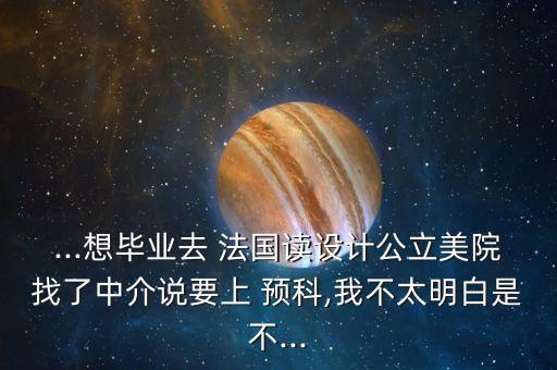 ...想畢業(yè)去 法國讀設計公立美院找了中介說要上 預科,我不太明白是不...