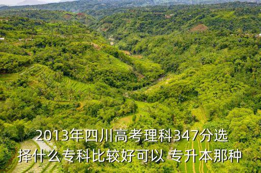  2013年四川高考理科347分選擇什么?？票容^好可以 專升本那種