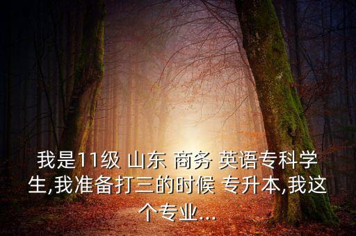 我是11級(jí) 山東 商務(wù) 英語(yǔ)專(zhuān)科學(xué)生,我準(zhǔn)備打三的時(shí)候 專(zhuān)升本,我這個(gè)專(zhuān)業(yè)...