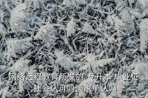 網絡遠程教育所發(fā)的 專升本 畢業(yè)證,社會認可嗎國家承認嗎