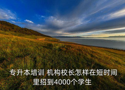  專升本培訓(xùn) 機(jī)構(gòu)校長(zhǎng)怎樣在短時(shí)間里招到4000個(gè)學(xué)生