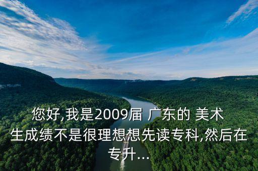 您好,我是2009屆 廣東的 美術(shù)生成績不是很理想想先讀專科,然后在專升...