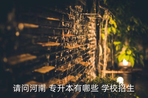 請(qǐng)問河南 專升本有哪些 學(xué)校招生