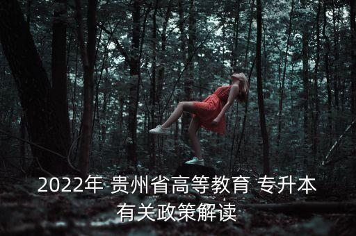 2022年 貴州省高等教育 專升本有關政策解讀